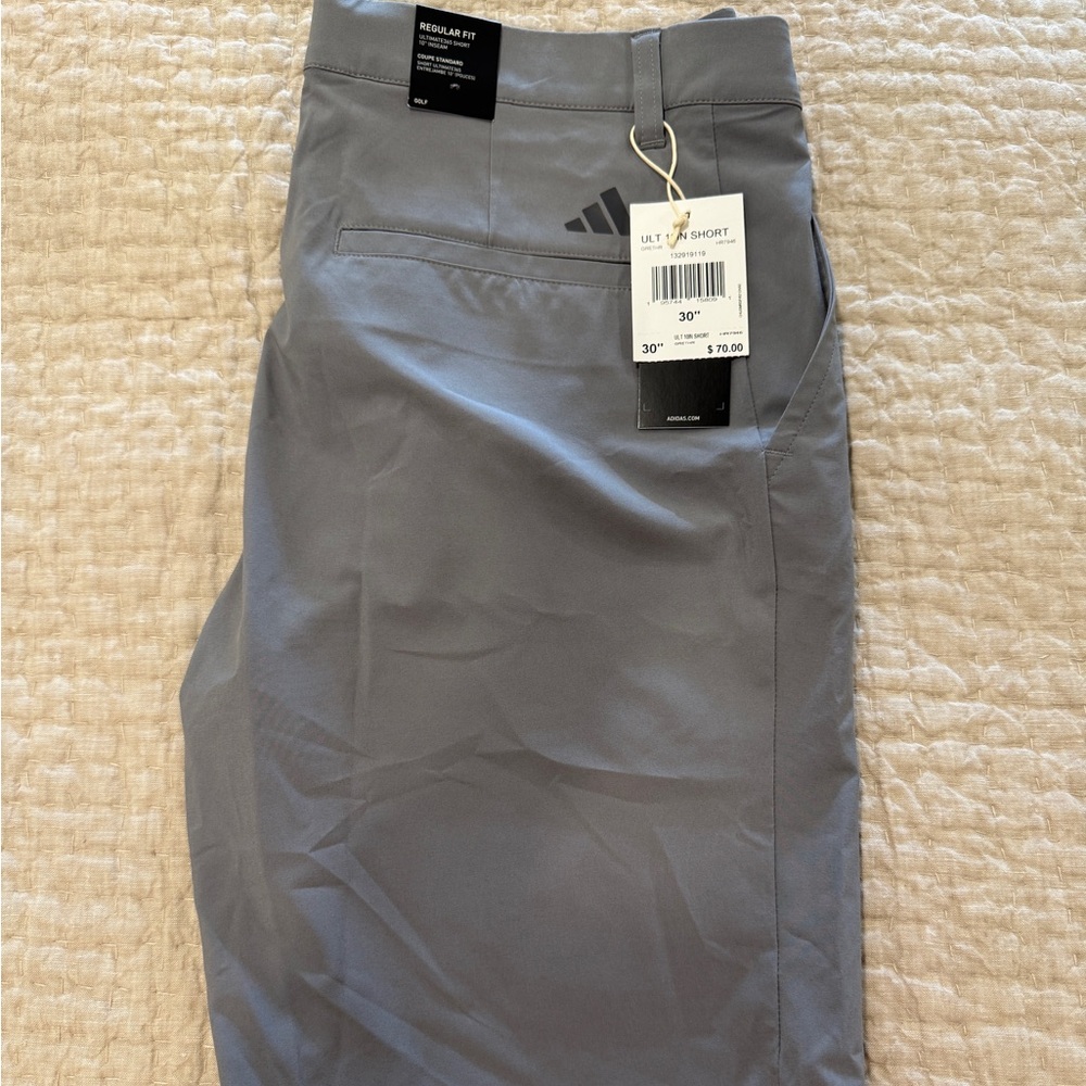 Adidas Men's Gray Flat Front Shorts